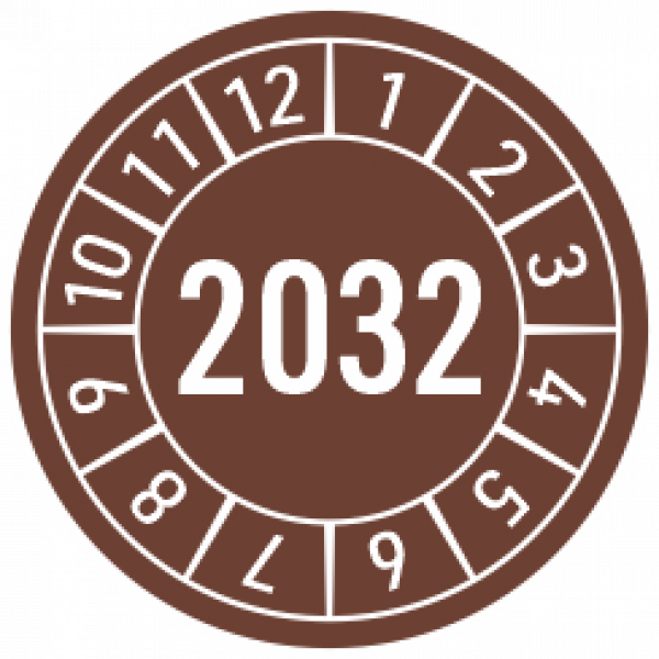 Prüfaufkleber 2032 braun