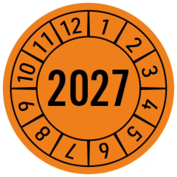 Prüfaufkleber 2027 orange