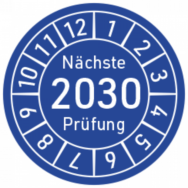 Prüfplaketten 2030 blau
