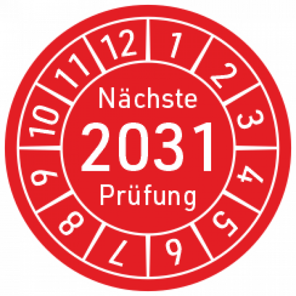 Prüfplaketten 2031 rot