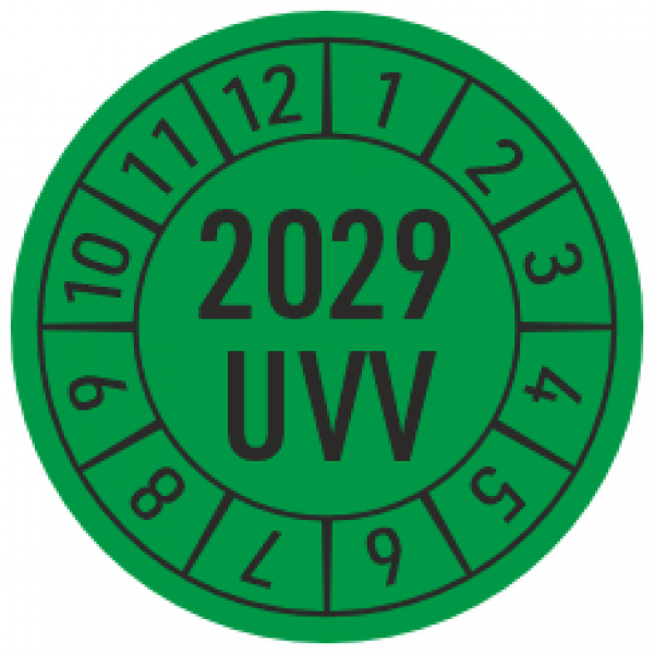 Prüfplakette UVV 2029