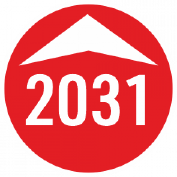 Prüfaufkleber 2031 rot