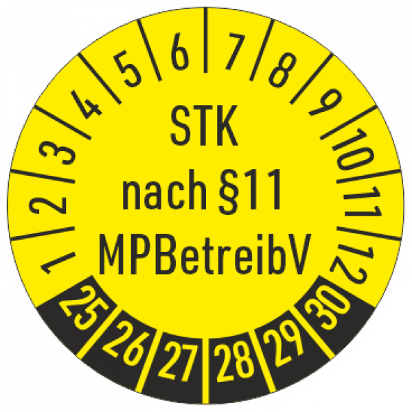 Prüfplakette STK-Prüfung nach §11 MPBetreibV
