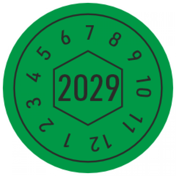 Prüfmarken 2029 grün