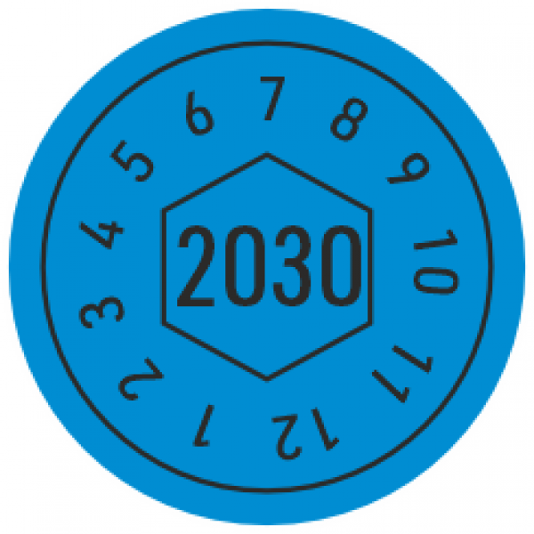 Prüfmarken 2030 blau