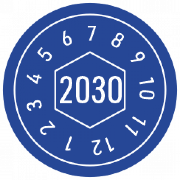 Prüfmarken 2030 blau