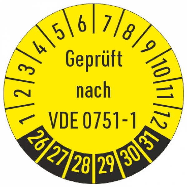 Prüfplaketten Geprüft nach VDE0751-1