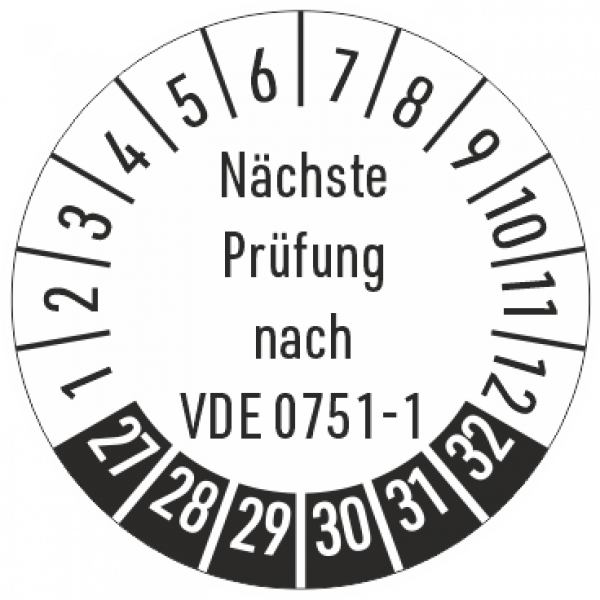 Prüfplakette Nächste Prüfung nach VDE 0751-1