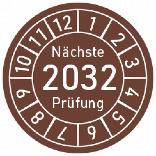 Prüfplaketten 2032 braun