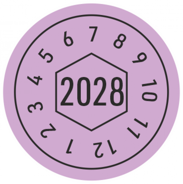 Prüfmarken 2028 hellviolett