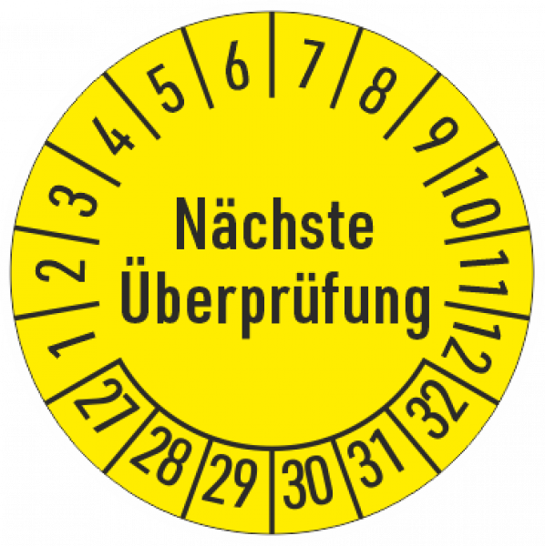 Prüfplaketten Nächste Überprüfung