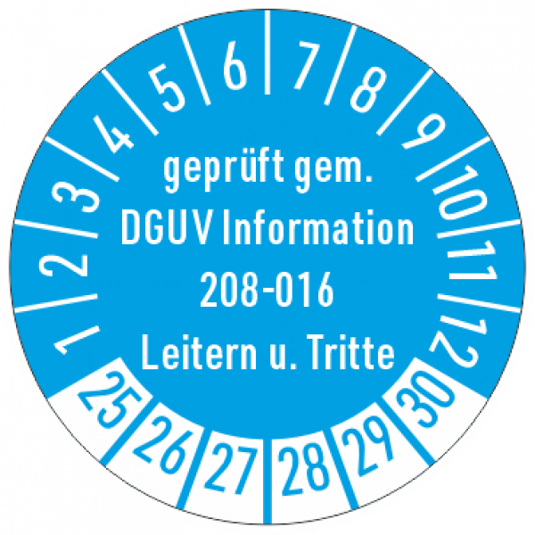 Leiterprüfaufkleber DGUV Info 208-016