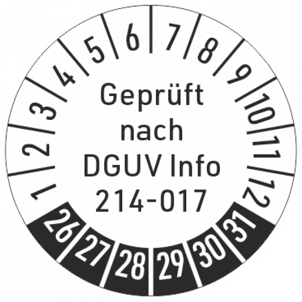 Prüfetiketten DGUV Info 214-017