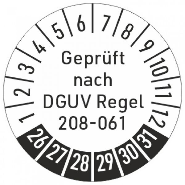 Prüfaufkleber DGUV Info 208-061