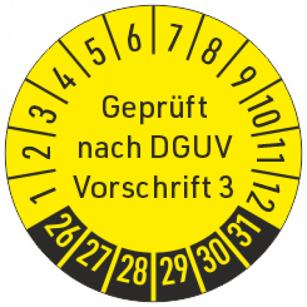 Prüfetikett DGUV Vorschrift 3