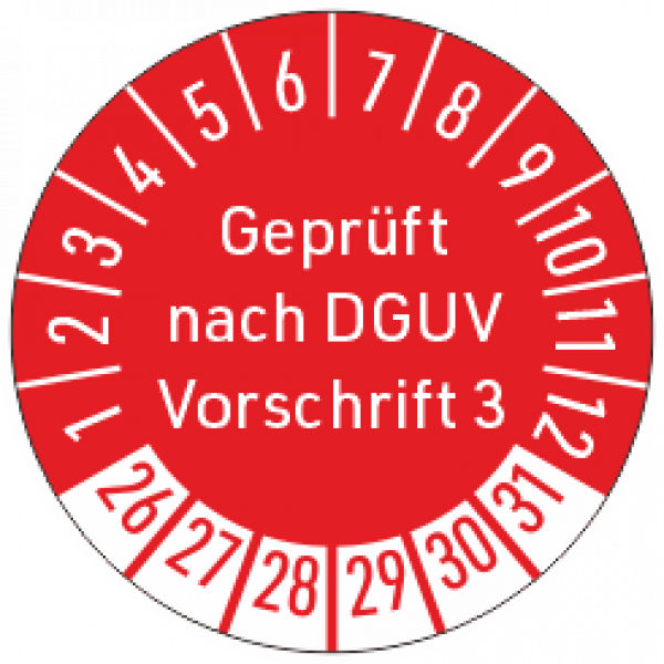 Prüfaufkleber DGUV V3