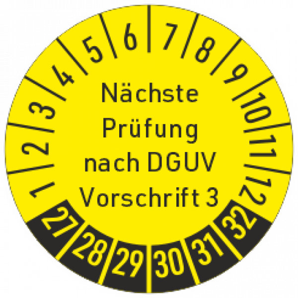 Prüfplaketten Nächste Prüfung nach DGUV Vorschrift 3