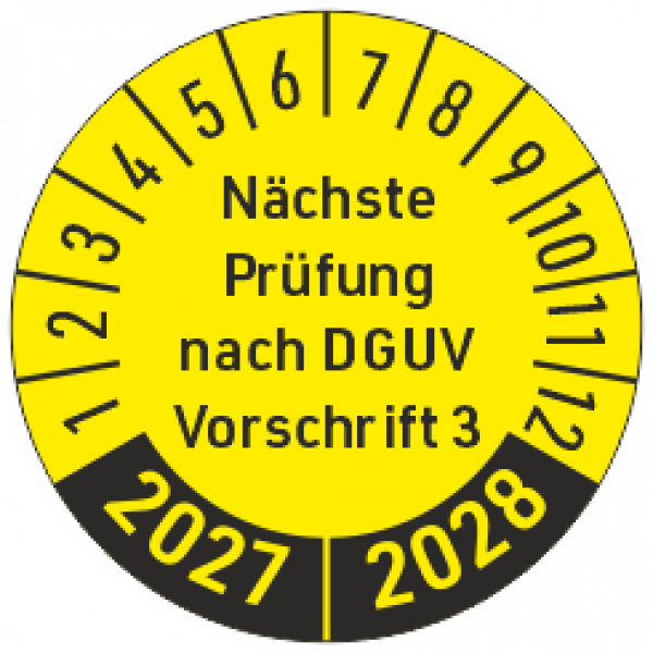 Prüfplakette Nächste Prüfung nach DGUV V3