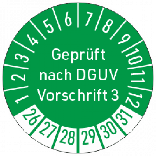 Prüfetikett Geprüft nach DGUV Vorschrift 3