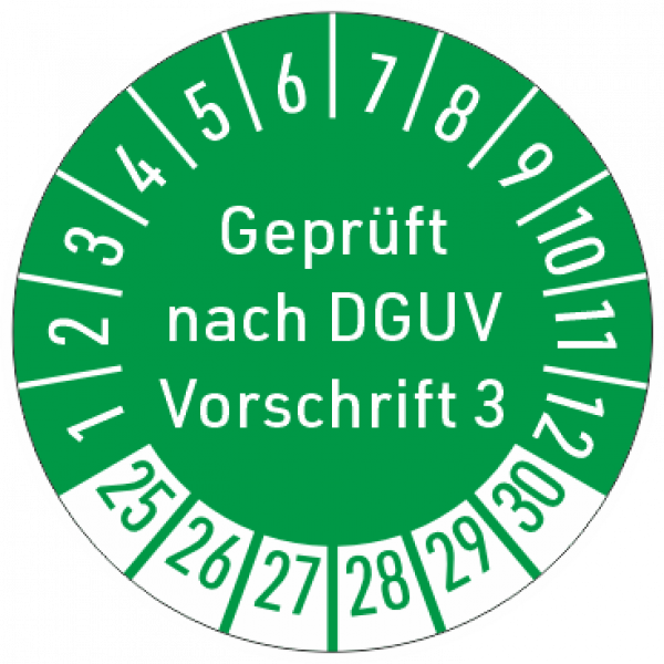 Prüfetikett Geprüft nach DGUV Vorschrift 3