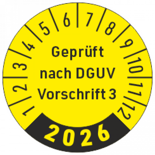 Jahresplakette Geprüft nach DGUV Vorschrift 3