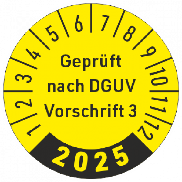 Jahresplakette Geprüft nach DGUV Vorschrift 3