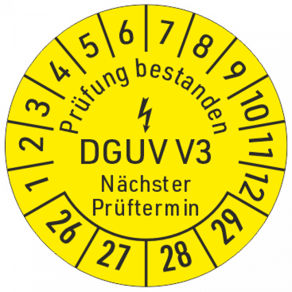 Prüfetiketten DGUV V3