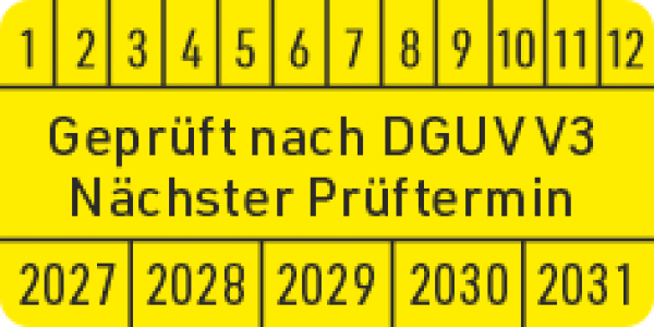Prüfplaketten DGUV Vorschrift 3