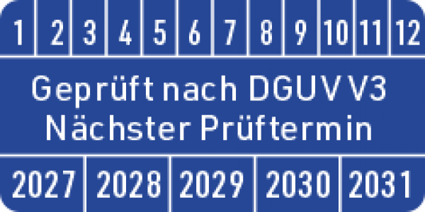 Prüfplaketten DGUV V3