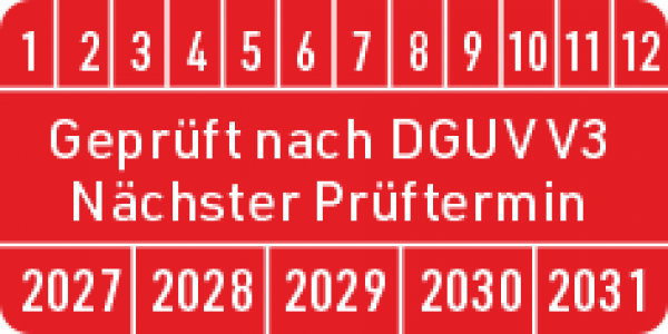Prüfplaketten DGUV V3