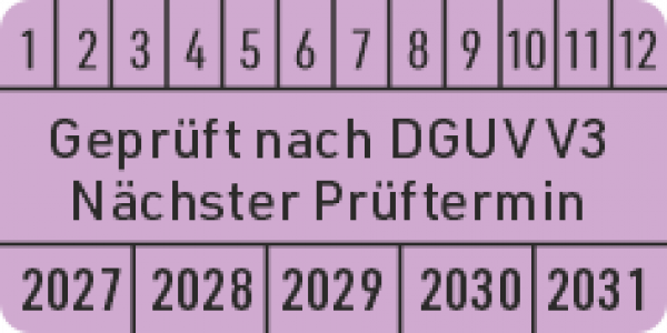 DGUV Vorschrift 3 Prüfplaketten