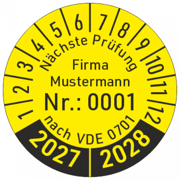 Prüfplaketten VDE 0701 mit Nummer