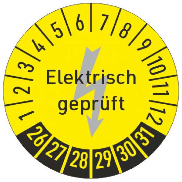 Prüfplaketten VDE, elektrisch geprüft
