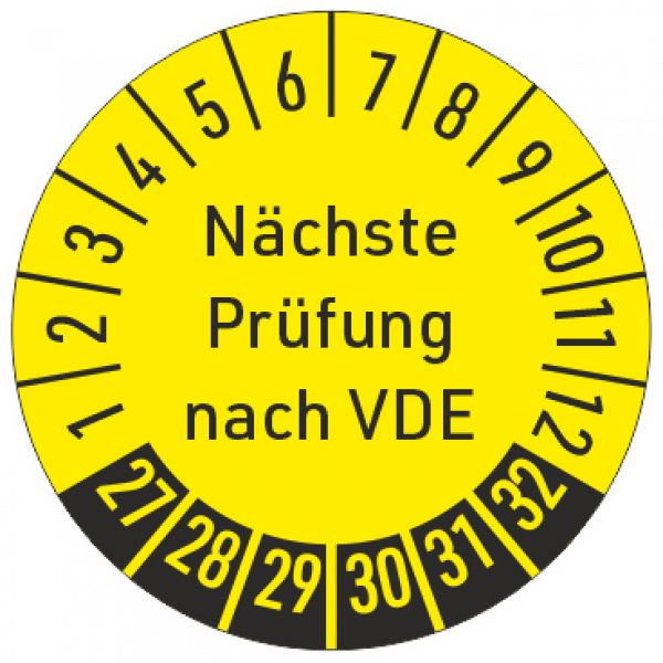 Prüfplaketten Nächste Prüfung nach VDE