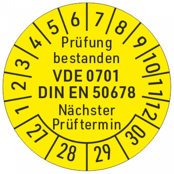 Prüfetikett VDE 0701