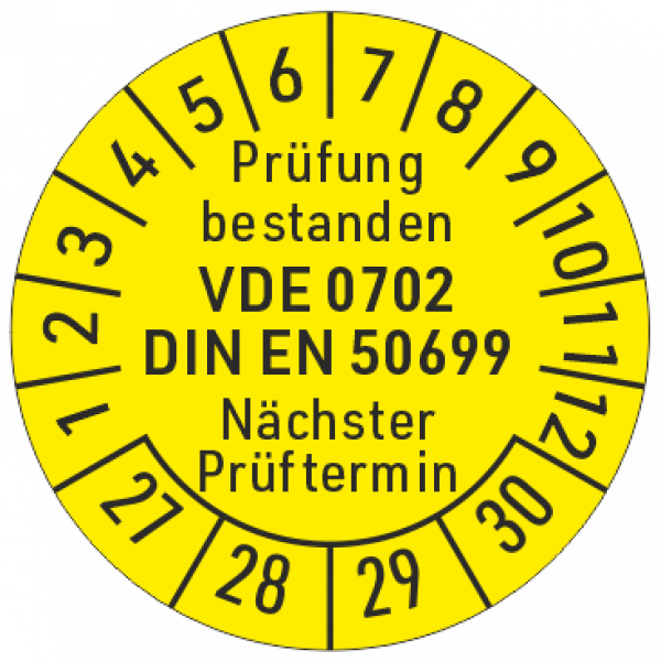 Prüfetikett VDE 0702