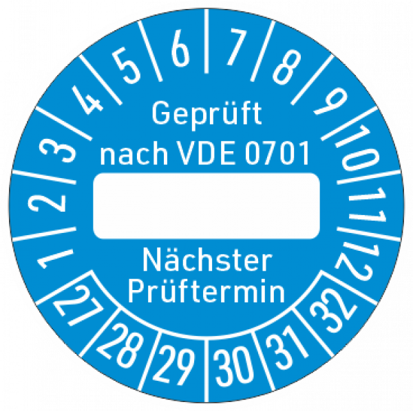 Prüfplakette VDE 701