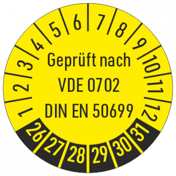 Prüfplaketten Geprüft nach VDE 0702