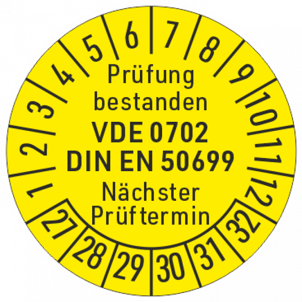 Prüfetiketten VDE 0702