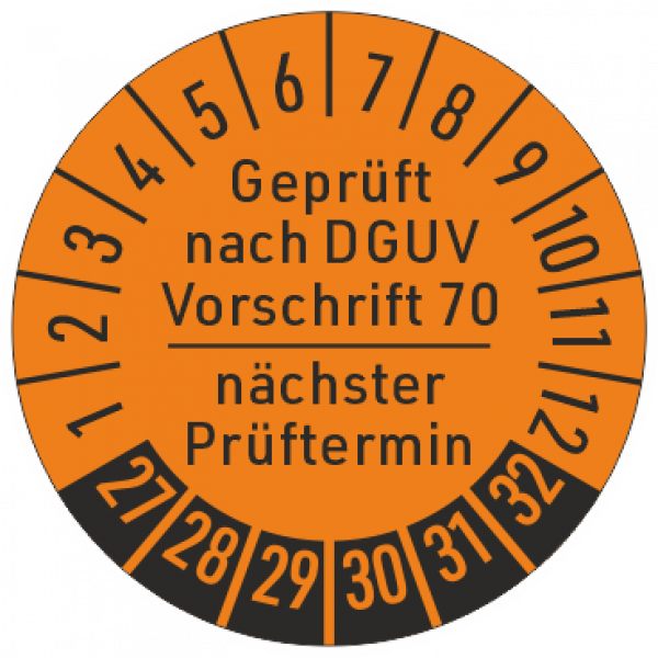 Prüfplaketten DGUV V70 UVV Kfz