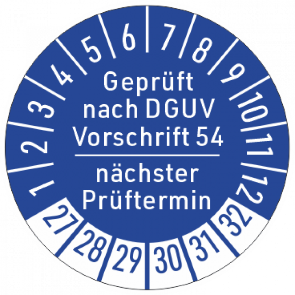 Prüfaufkleber DGUV V54, Winden, Hubgeräte