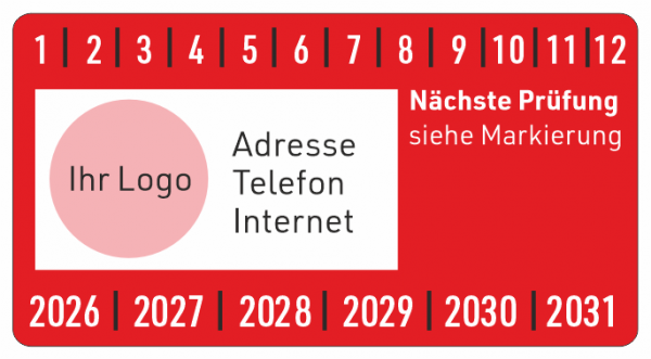 Wartungsaufkleber rot