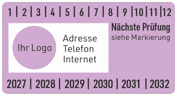 Wartungsplaketten hellviolett